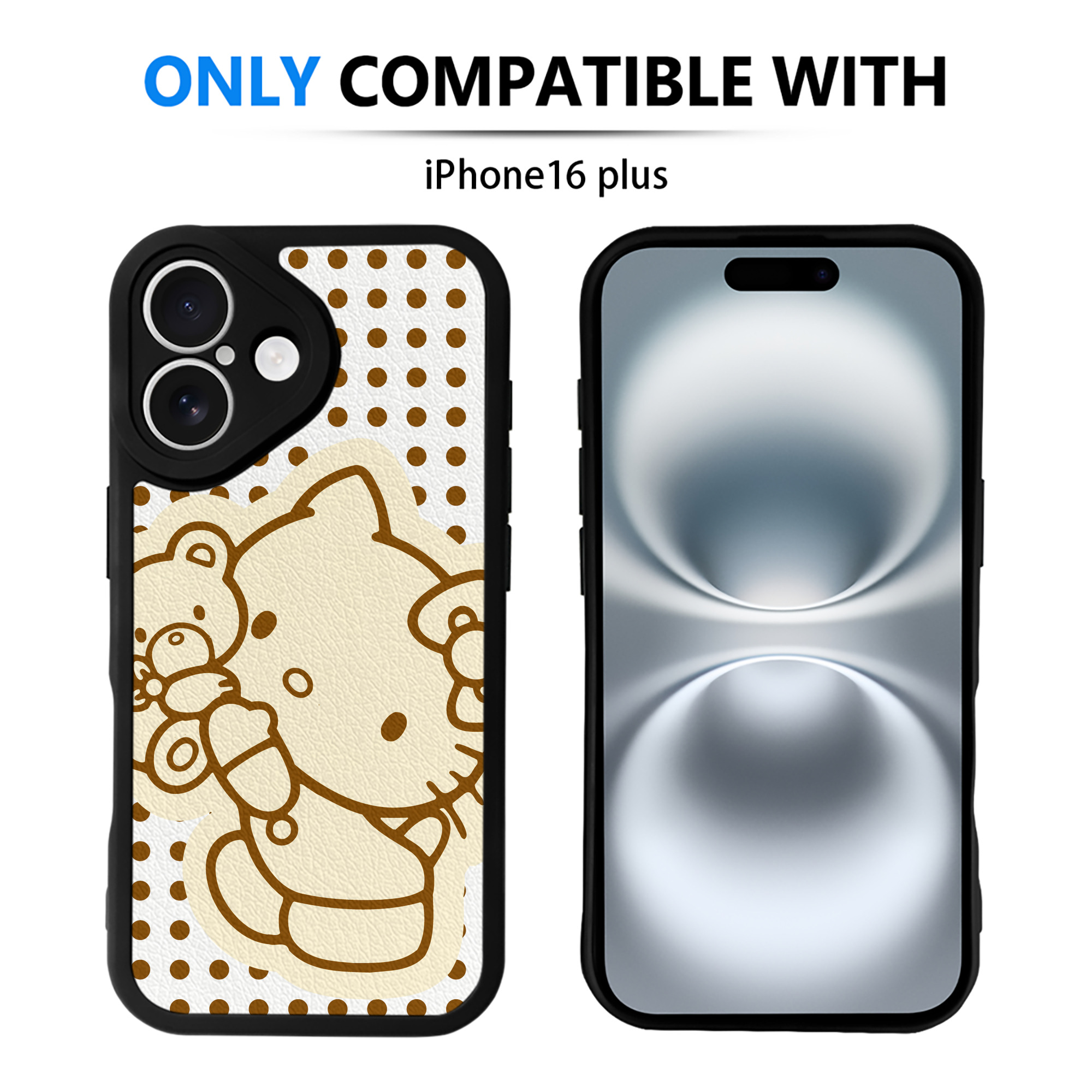 （画像用） Hello Kitty ハローキティ 【iPhone 16シリーズ対応】シリコンスマホケース（レザー調） 材質：シリコン